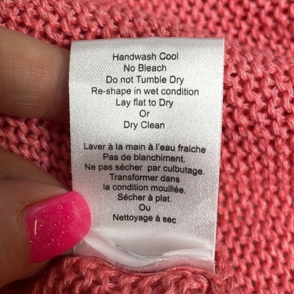 Babaton linen and silk lightweight coral long sleeve‎ crochet top. Size medium - Picture 11 of 11